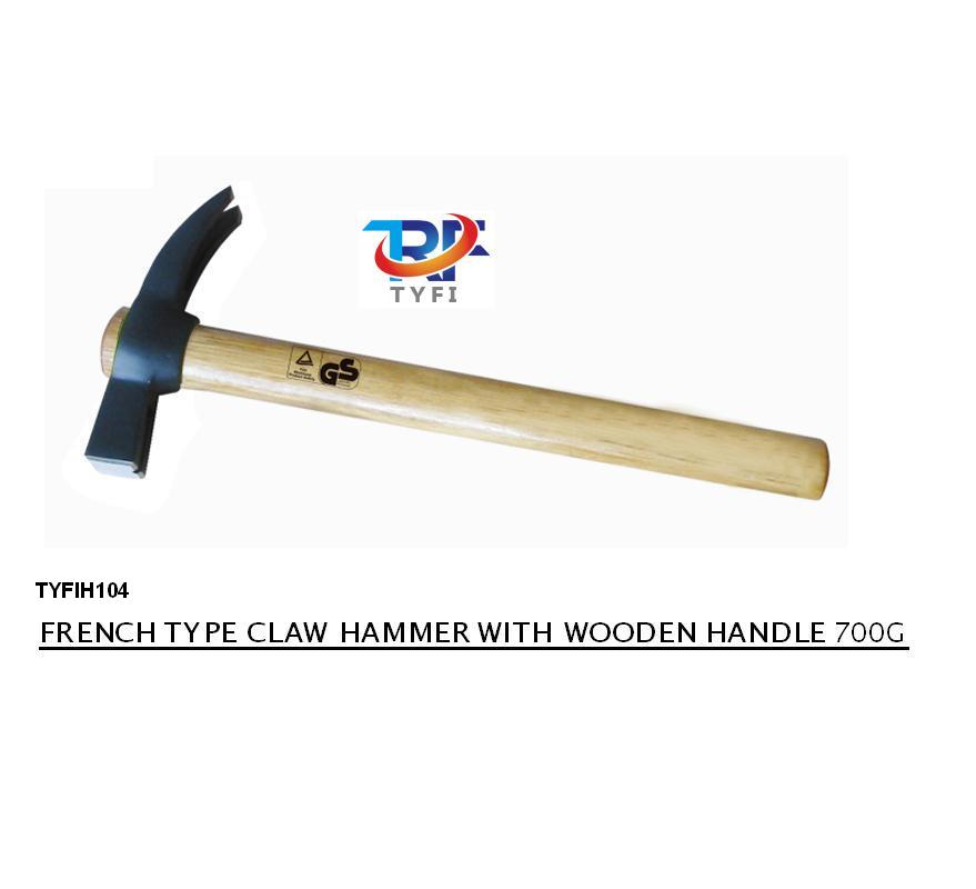 FRENCH TYPE CLAW HAMMER WITH WOODEN HANDLE